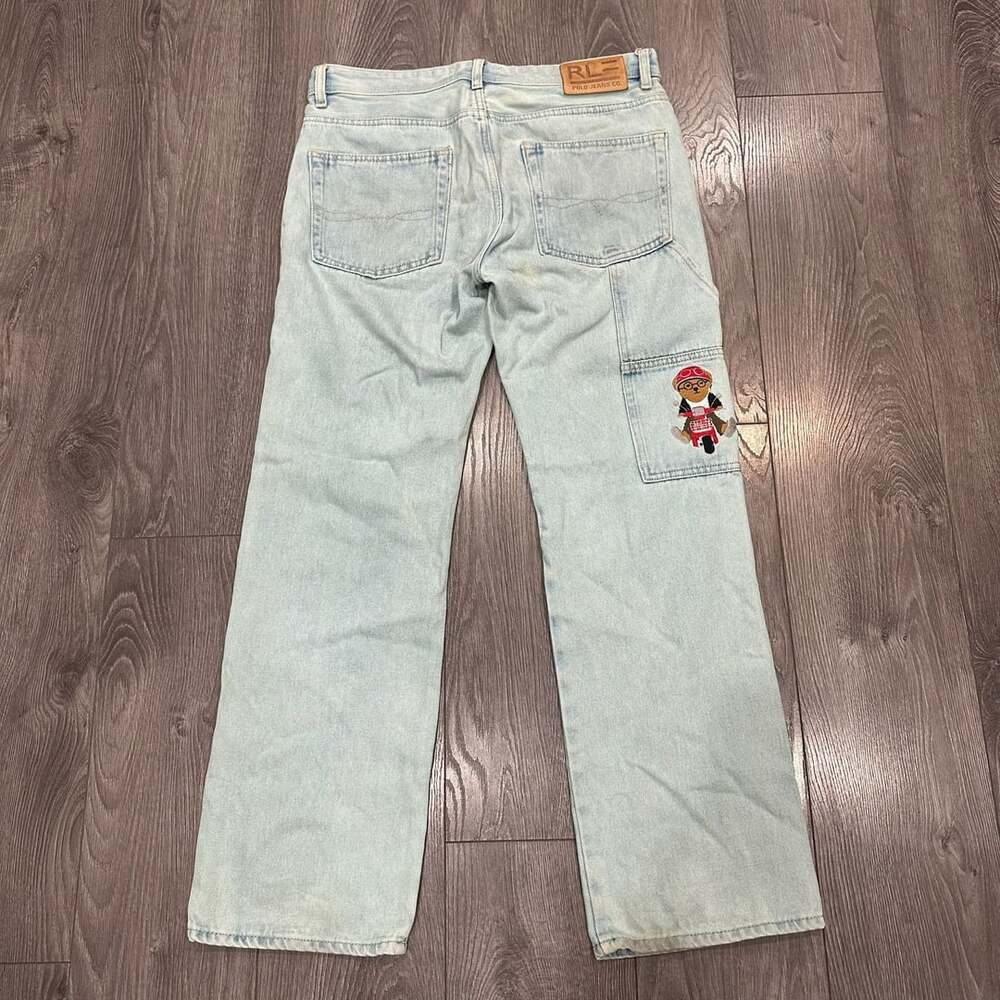 Polo Ralph Lauren Jeans Size 32x32 Bear Embroidered Denim